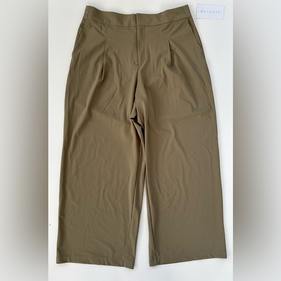 Athleta Women's Tan Pinnacle High Rise Trouser Wide Leg Size 16, New with tags! - Picture 3 of 13